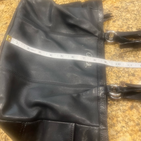 Coach Gallery Soft Black Leather Handbag Tote Purse - Picture 6 of 13